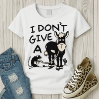 I DonT Give A Donkey Rat Funny Sarcastic Womens T-Shirt
