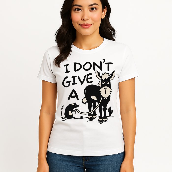 I DonT Give A Donkey Rat Funny Sarcastic Womens T-Shirt