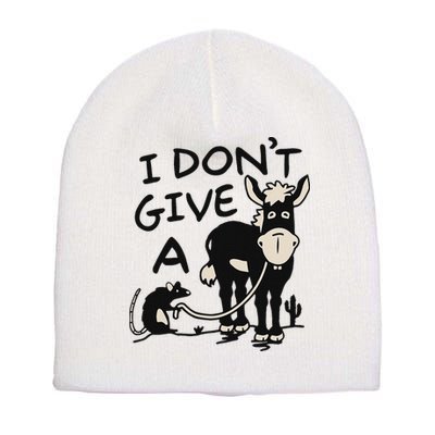 I DonT Give A Donkey Rat Funny Sarcastic Short Acrylic Beanie