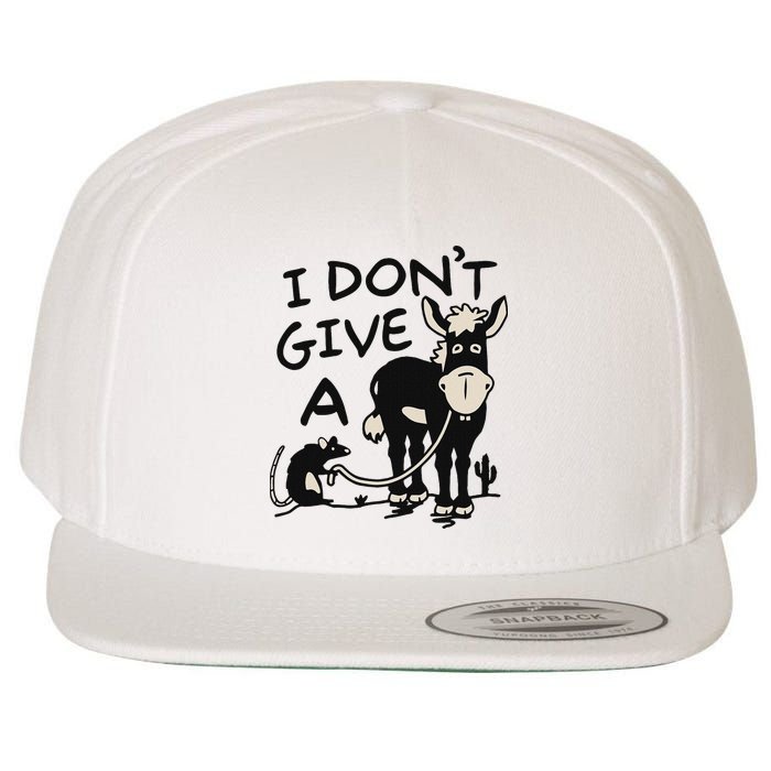 I DonT Give A Donkey Rat Funny Sarcastic Wool Snapback Cap