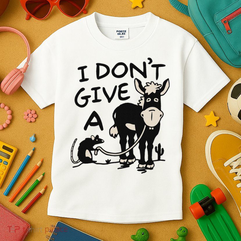 I DonT Give A Donkey Rat Funny Sarcastic Kids T-Shirt