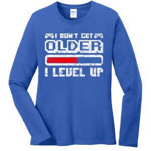 I Dont Get Older I Level Up Retro Gamers Gift Ladies Long Sleeve Shirt