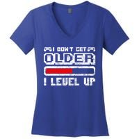 I Dont Get Older I Level Up Retro Gamers Gift Women's V-Neck T-Shirt