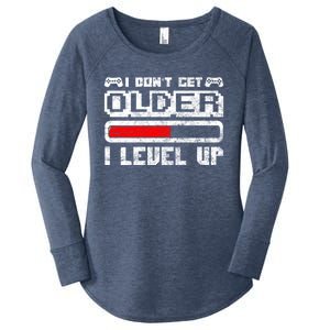 I Dont Get Older I Level Up Retro Gamers Gift Women's Perfect Tri Tunic Long Sleeve Shirt