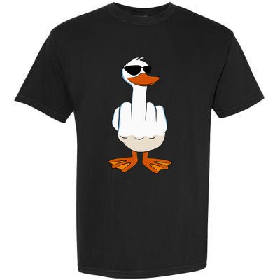 I DonT Give A Duck Funny Middle Finger Offensive Rude Duck Garment-Dyed Heavyweight T-Shirt