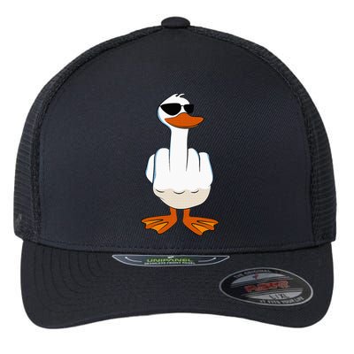 I DonT Give A Duck Funny Middle Finger Offensive Rude Duck Flexfit Unipanel Trucker Cap