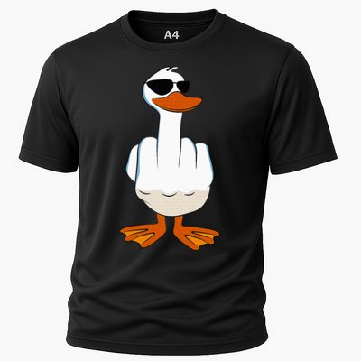 I DonT Give A Duck Funny Middle Finger Offensive Rude Duck Performance Shirt