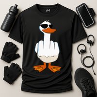 I DonT Give A Duck Funny Middle Finger Offensive Rude Duck Performance Shirt