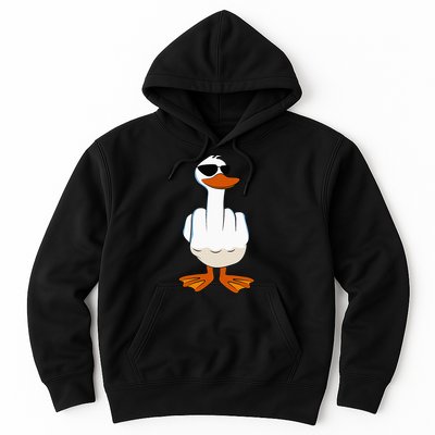 I DonT Give A Duck Funny Middle Finger Offensive Rude Duck Hoodie