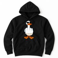 I DonT Give A Duck Funny Middle Finger Offensive Rude Duck Hoodie