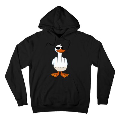 I DonT Give A Duck Funny Middle Finger Offensive Rude Duck Hoodie