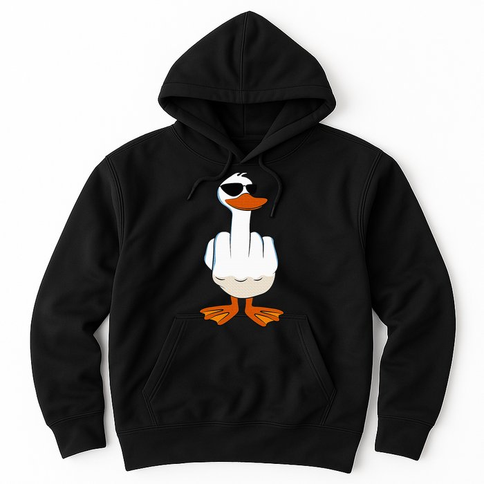 I DonT Give A Duck Funny Middle Finger Offensive Rude Duck Hoodie
