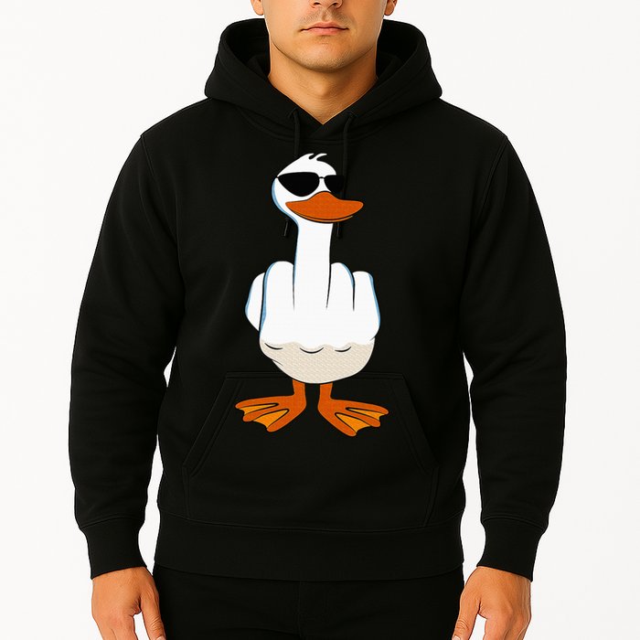 I DonT Give A Duck Funny Middle Finger Offensive Rude Duck Hoodie