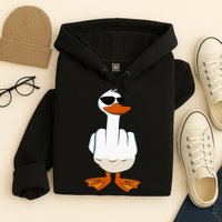 I DonT Give A Duck Funny Middle Finger Offensive Rude Duck Hoodie