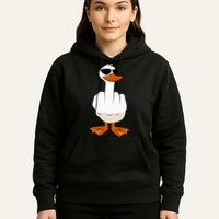 I DonT Give A Duck Funny Middle Finger Offensive Rude Duck Hoodie