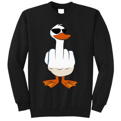 I DonT Give A Duck Funny Middle Finger Offensive Rude Duck Sweatshirt