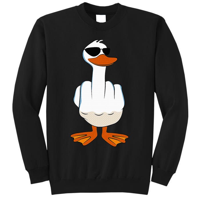 I DonT Give A Duck Funny Middle Finger Offensive Rude Duck Sweatshirt