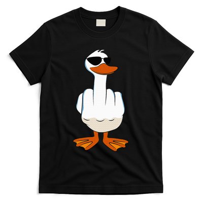 I DonT Give A Duck Funny Middle Finger Offensive Rude Duck T-Shirt