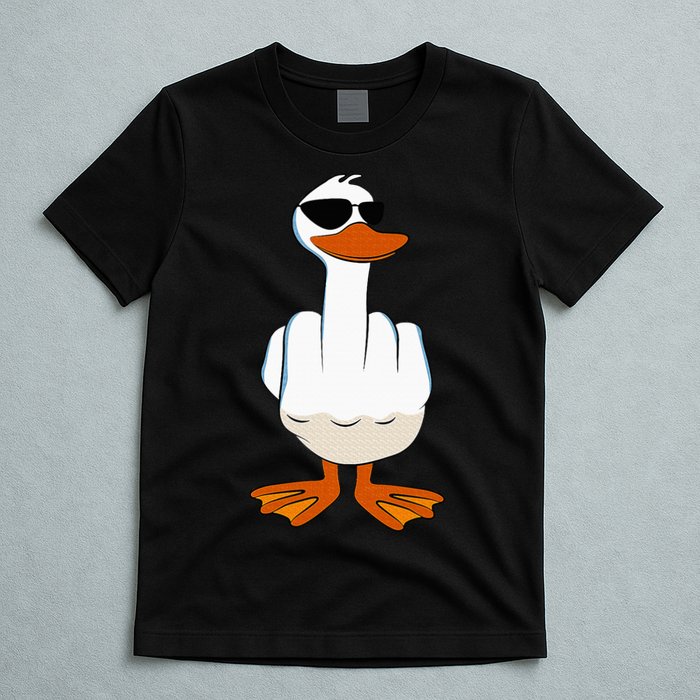 I DonT Give A Duck Funny Middle Finger Offensive Rude Duck T-Shirt