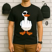 I DonT Give A Duck Funny Middle Finger Offensive Rude Duck T-Shirt
