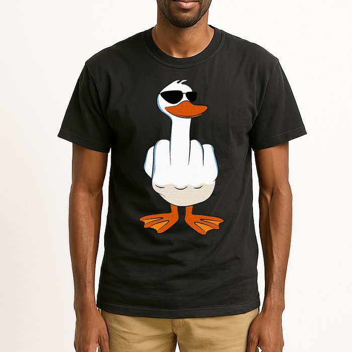 I DonT Give A Duck Funny Middle Finger Offensive Rude Duck Tall T-Shirt