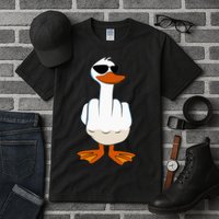 I DonT Give A Duck Funny Middle Finger Offensive Rude Duck Tall T-Shirt