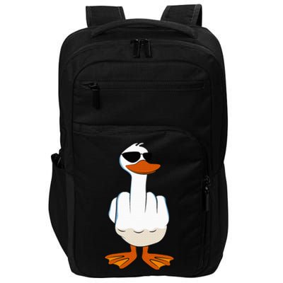 I DonT Give A Duck Funny Middle Finger Offensive Rude Duck Impact Tech Backpack