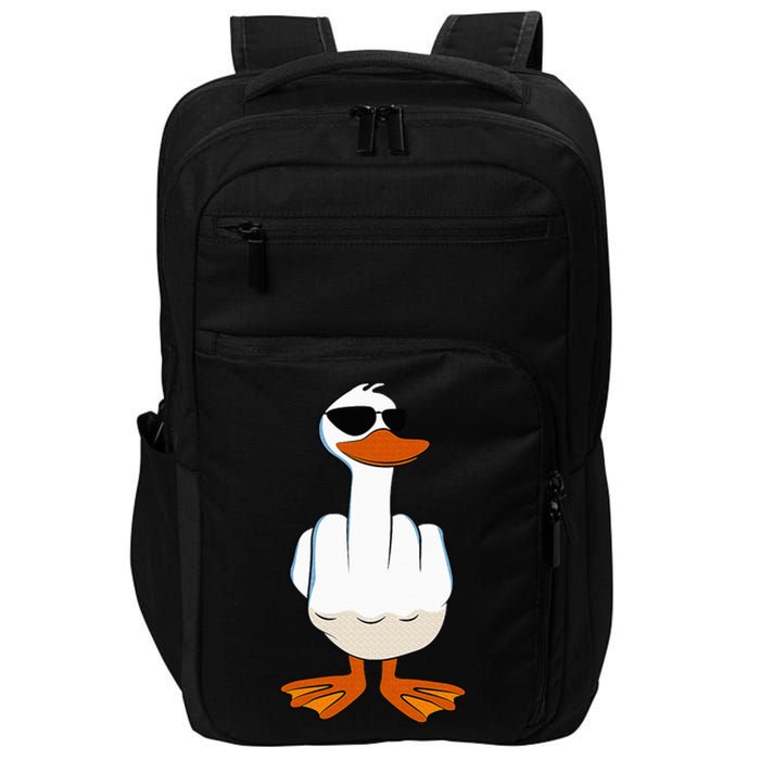 I DonT Give A Duck Funny Middle Finger Offensive Rude Duck Impact Tech Backpack