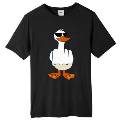 I DonT Give A Duck Funny Middle Finger Offensive Rude Duck Tall Fusion ChromaSoft Performance T-Shirt