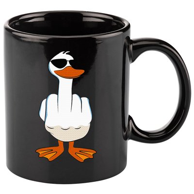 I DonT Give A Duck Funny Middle Finger Offensive Rude Duck 11oz C Handle Ceramic Mug