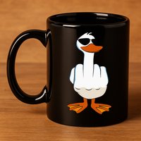 I DonT Give A Duck Funny Middle Finger Offensive Rude Duck 11oz C Handle Ceramic Mug