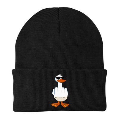 I DonT Give A Duck Funny Middle Finger Offensive Rude Duck Beanie