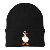 I DonT Give A Duck Funny Middle Finger Offensive Rude Duck Beanie