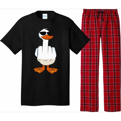 I DonT Give A Duck Funny Middle Finger Offensive Rude Duck Pajama Set