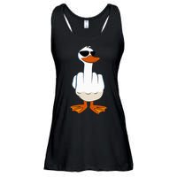 I DonT Give A Duck Funny Middle Finger Offensive Rude Duck Ladies Essential Flowy Tank