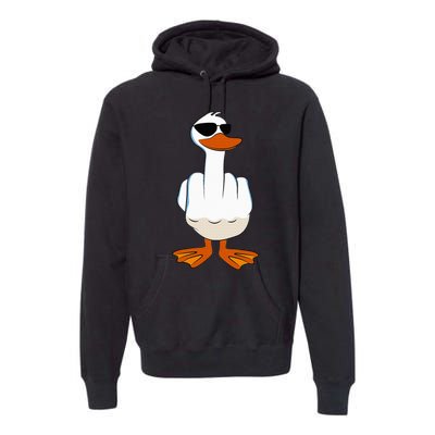 I DonT Give A Duck Funny Middle Finger Offensive Rude Duck Premium Hoodie