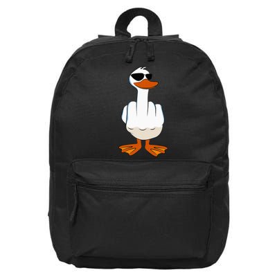 I DonT Give A Duck Funny Middle Finger Offensive Rude Duck 16 in Basic Backpack