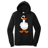 I DonT Give A Duck Funny Middle Finger Offensive Rude Duck Women's Pullover Hoodie