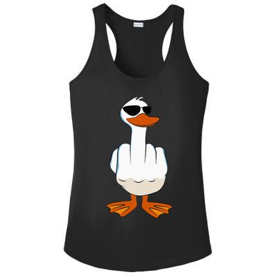 I DonT Give A Duck Funny Middle Finger Offensive Rude Duck Ladies PosiCharge Competitor Racerback Tank
