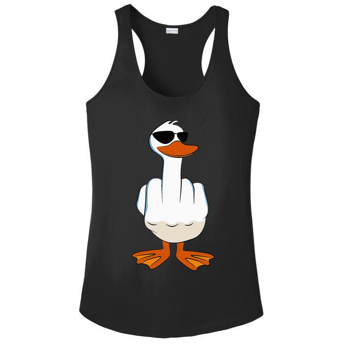 I DonT Give A Duck Funny Middle Finger Offensive Rude Duck Ladies PosiCharge Competitor Racerback Tank