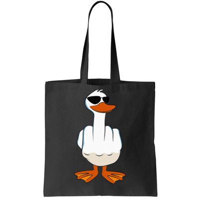 I DonT Give A Duck Funny Middle Finger Offensive Rude Duck Tote Bag