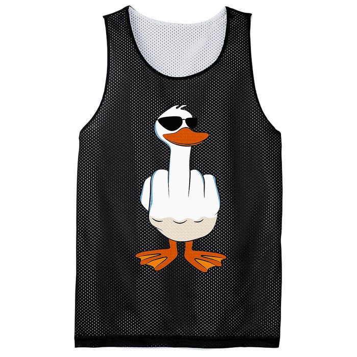 I DonT Give A Duck Funny Middle Finger Offensive Rude Duck Mesh Reversible Basketball Jersey Tank