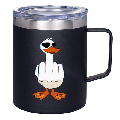 I DonT Give A Duck Funny Middle Finger Offensive Rude Duck 12oz Stainless Steel Coffee Mug