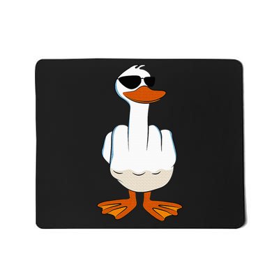 I DonT Give A Duck Funny Middle Finger Offensive Rude Duck Mousepad