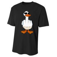 I DonT Give A Duck Funny Middle Finger Offensive Rude Duck Performance Sprint T-Shirt