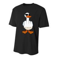 I DonT Give A Duck Funny Middle Finger Offensive Rude Duck Youth Performance Sprint T-Shirt