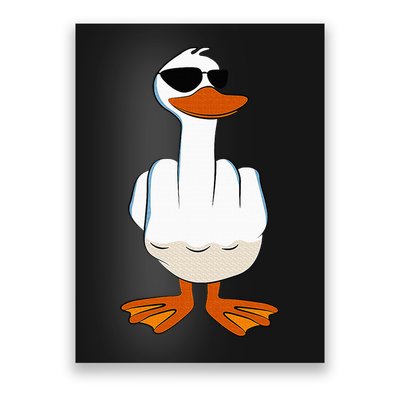 I DonT Give A Duck Funny Middle Finger Offensive Rude Duck Poster