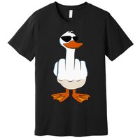 I DonT Give A Duck Funny Middle Finger Offensive Rude Duck Premium T-Shirt