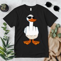 I DonT Give A Duck Funny Middle Finger Offensive Rude Duck Premium T-Shirt