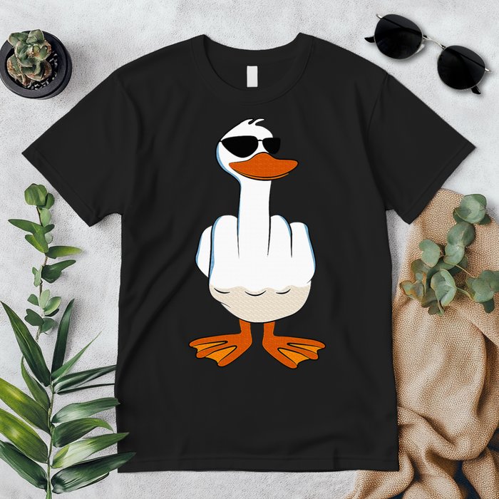 I DonT Give A Duck Funny Middle Finger Offensive Rude Duck Premium T-Shirt
